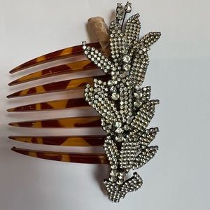 Jennifer Behr Ariana Bridal Hairpiece in Crystal Gunmetal